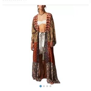 Free People Bombay Mixed Print Kimono (One Size)